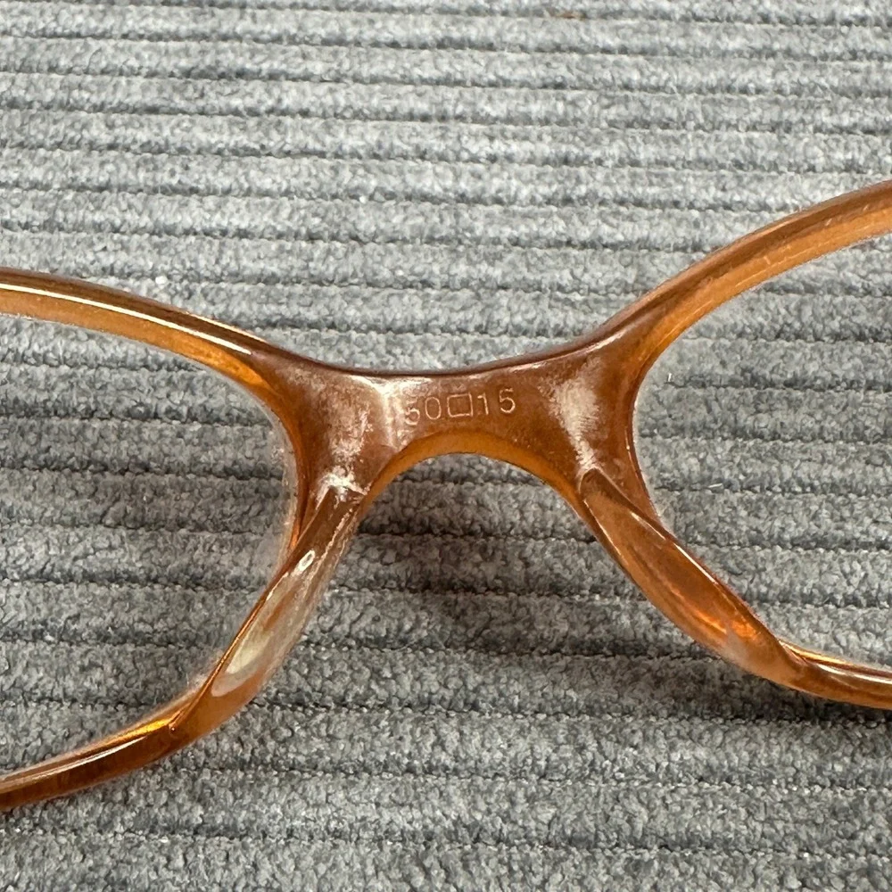 Geoffrey Beene Opulence BRN Eyeglass Frames Amber Black Scroll Rhinestone Y2k